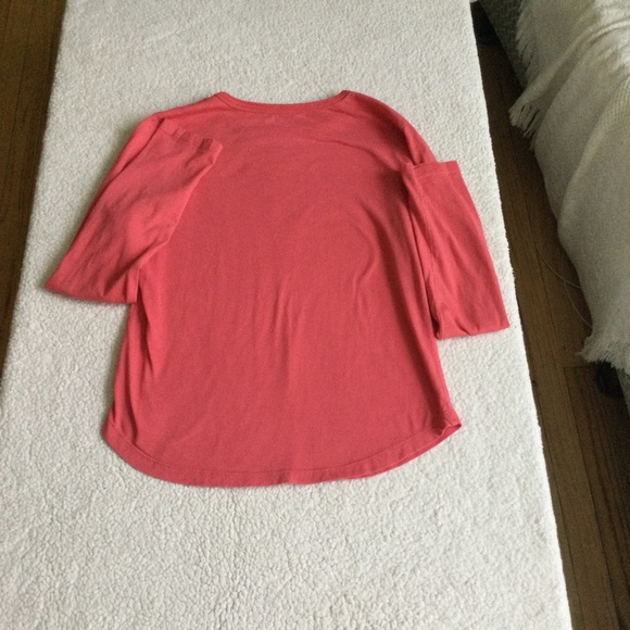 Vintage J. Crew Y2K Long Sleeve Crewneck Tee Coral - Sz Small - Picture 8 of 9